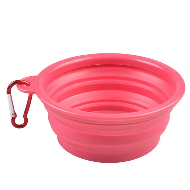 1Pcs Portable Travel Bowl Dog Feeder Water Food Container Silicone Small Mudium Dog Pet Accessories Folding Dog Bowl Outfit