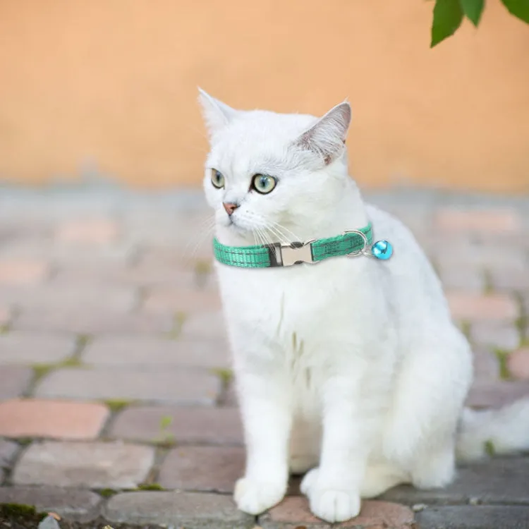 2 PCS Night Reflective Nylon Cat Collar With Bell