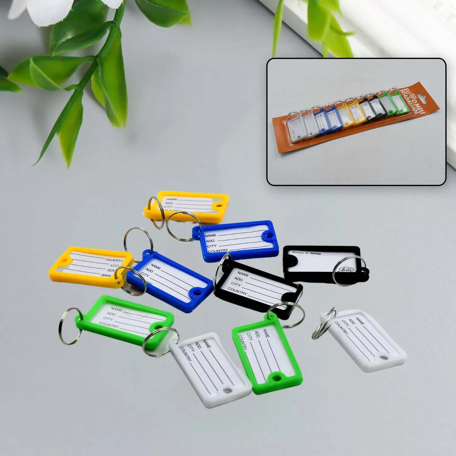 9359 Wallet Keychain 10 pcs Set Plastic Key Custom Key Tags Key Ring Tags Numbered Key Tags Tags with Backpack Keychain