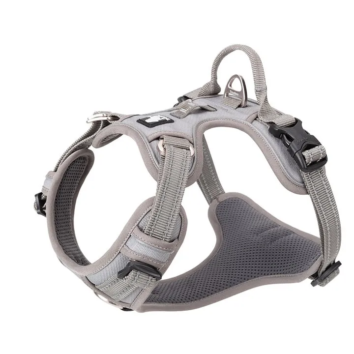 Breathable No Pull Dog Harness with Reflective Strips, Grey, S