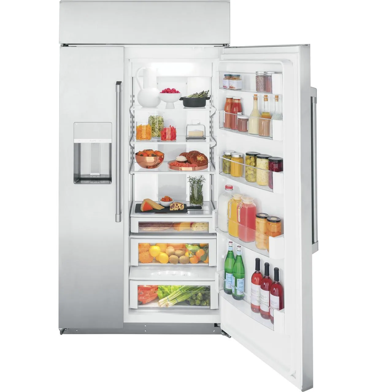 Cafe CSB42YP2NS1 Caf(eback)™ 42" Smart Built-In Side-by-Side Refrigerator with Dispenser