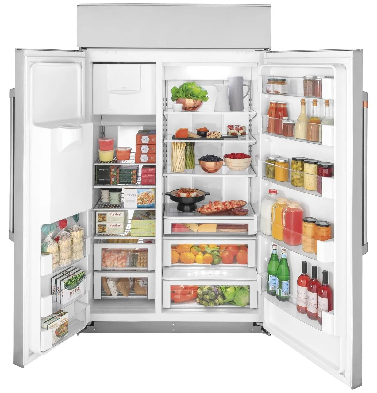 Cafe CSB48YP2NS1 Caf(eback)™ 48" Smart Built-In Side-by-Side Refrigerator with Dispenser