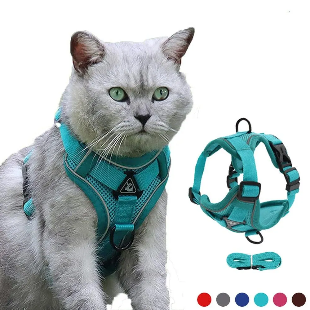 Adventure-Ready Cat Leash and Harness Set – Comfortable, Adjustable, and Secure for Outdoor Explorations