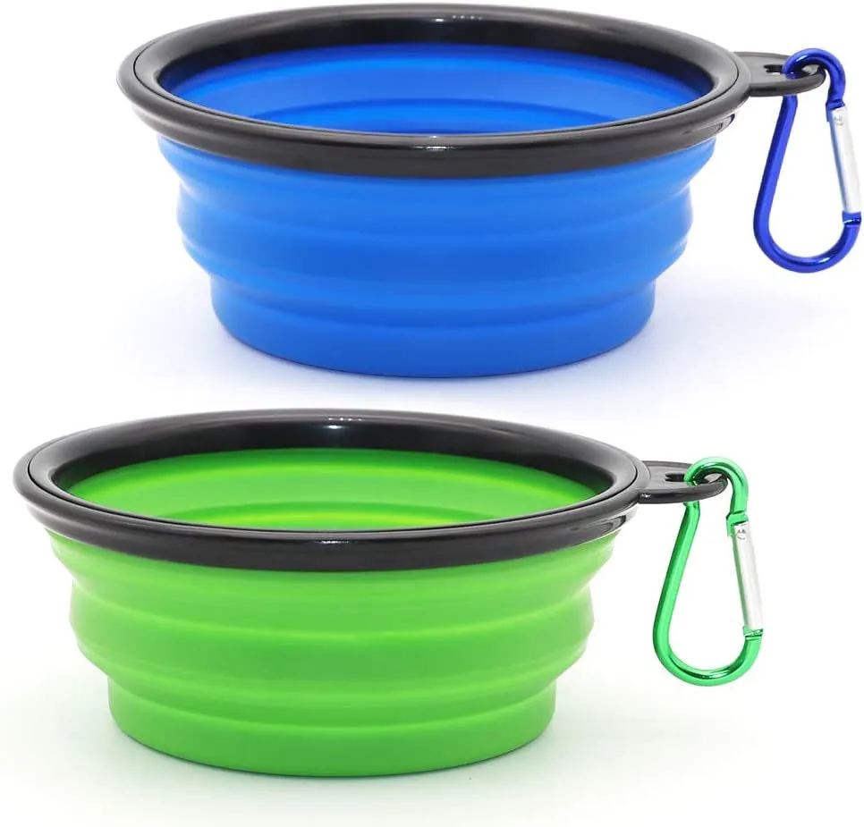 Collapsible Water Bowl Portable Travel Feeding Dish Silicone Bowls food dish