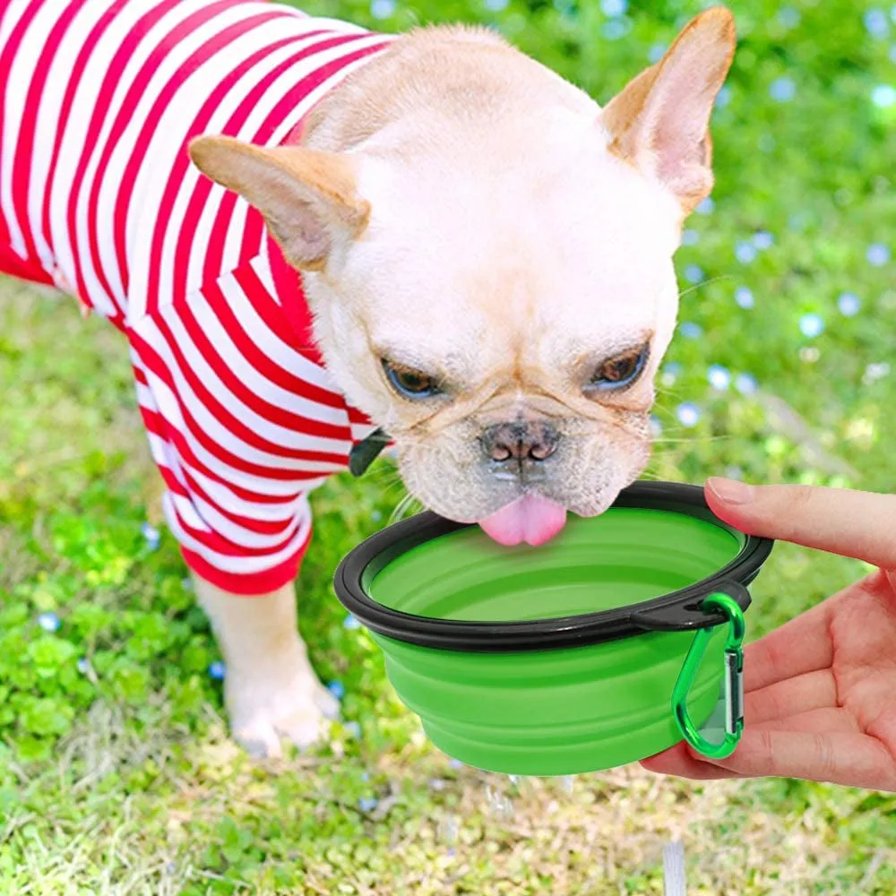 Collapsible Water Bowl Portable Travel Feeding Dish Silicone Bowls food dish