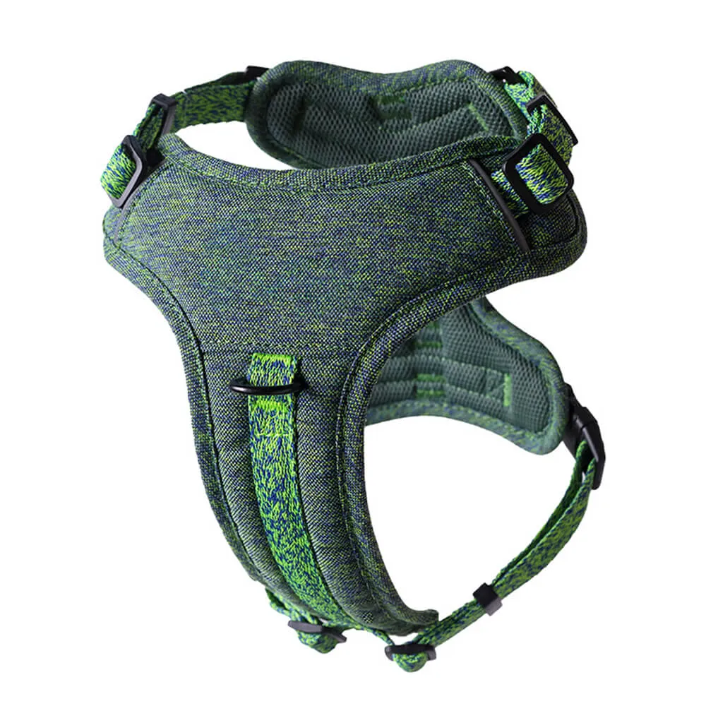 Sustainable No-Pull Dog Harness and Leash Set made from Recycled Fabrics