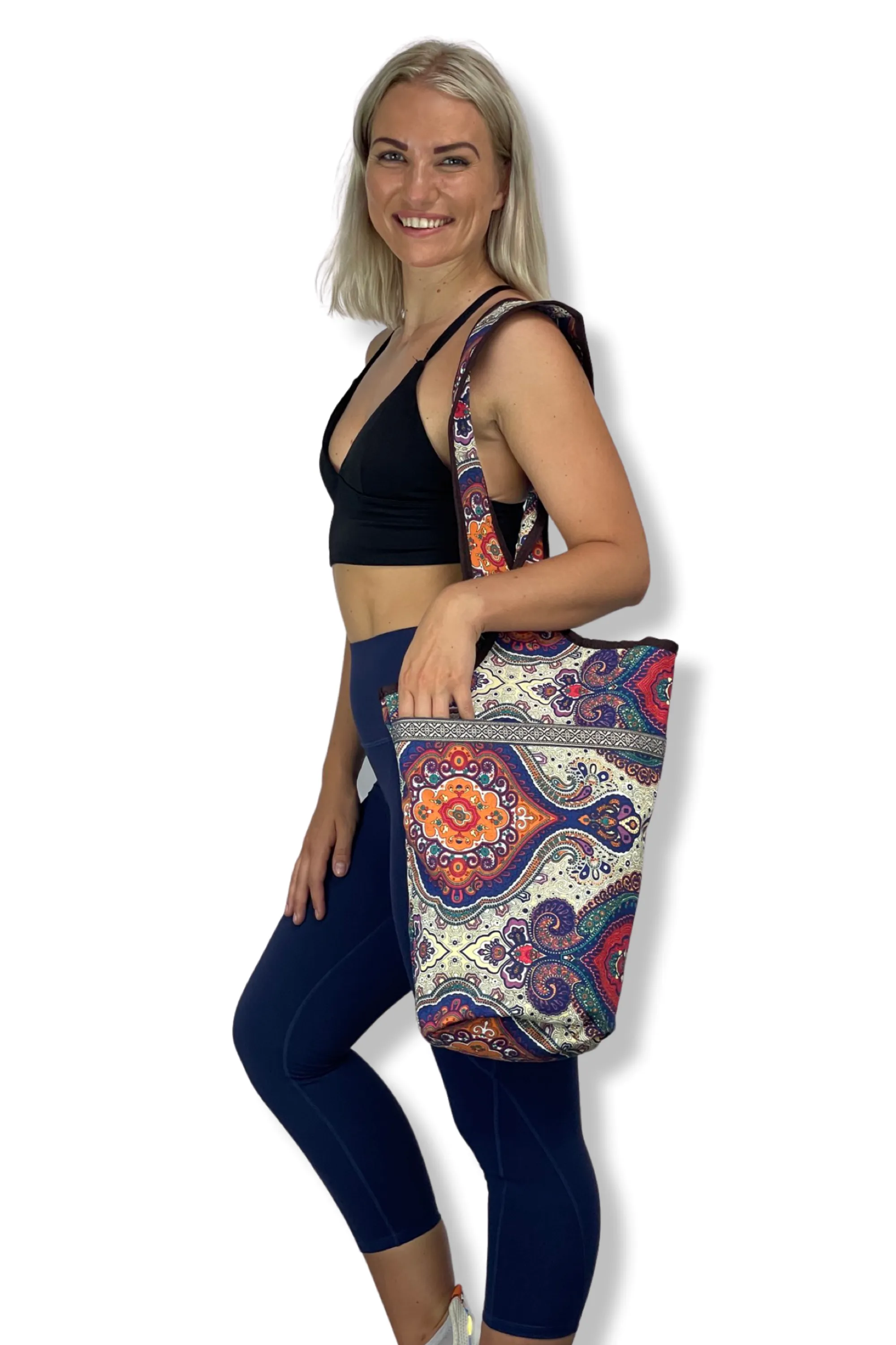 Exercise Mat Tote Bag with Large Pockets