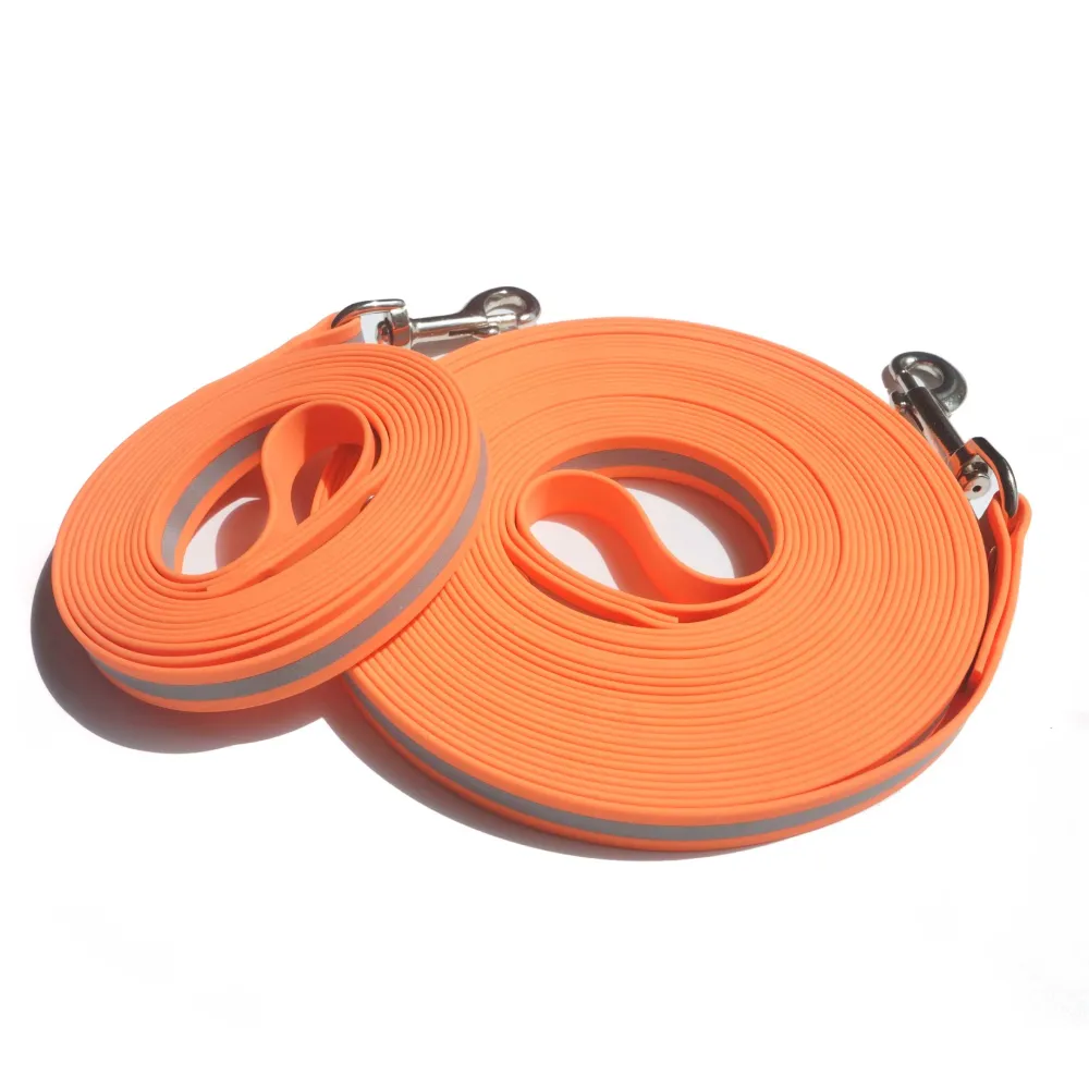 For The Love Of Dog Long Line Reflective Strip Leash for Dogs (Neon Orange)