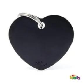 Heart Black Dog Name Tag