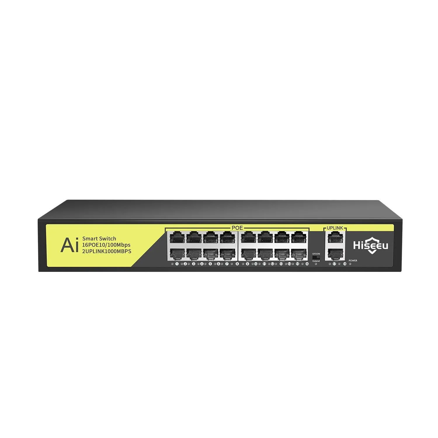 Hiseeu【1000 MBPS】 16 Port PoE Switch   2 Gigabit Uplink 1000 Mbps