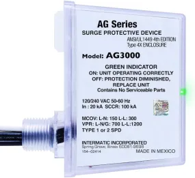 Intermatic AG3000 120/240 VAC Universal HVAC Surge Protective Device - Comprehensive Surge Protection, TPMOV Technology, Watertight Enclosure - UL Listed and Reliable