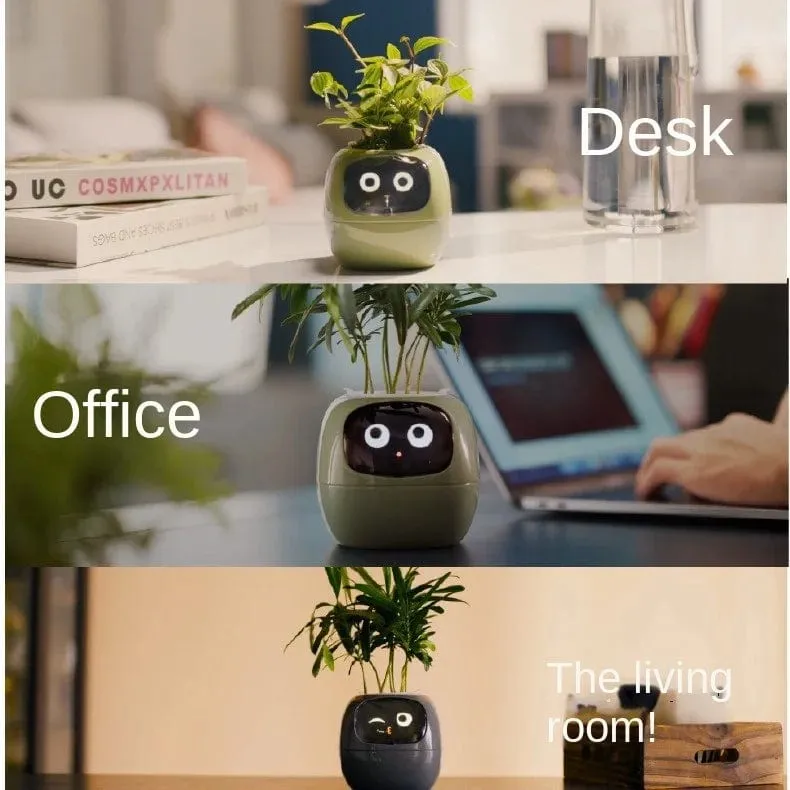 IvyBot: Smart Planter with AI, Over 49 Expressions, 7 Sensors for Effortless and Fun Plant Care