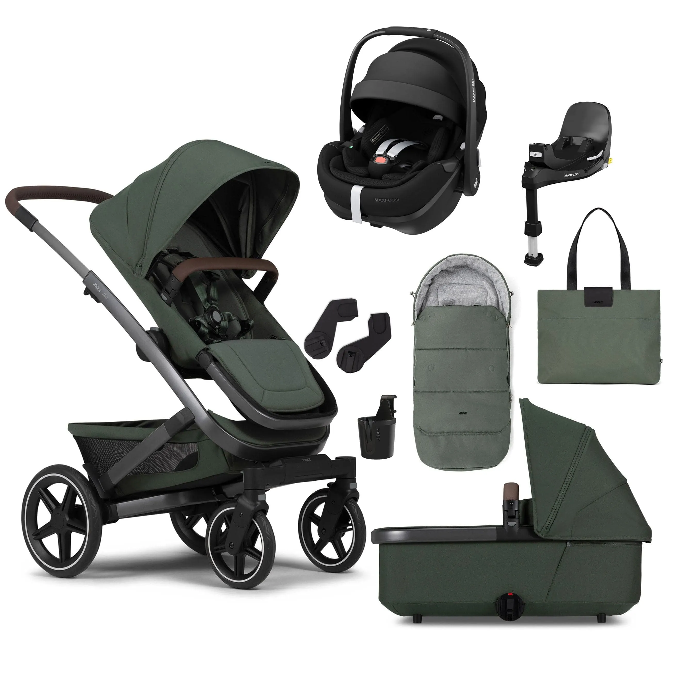 Joolz Geo3 Mono Ultimate Maxi-Cosi Bundle in Forest Green