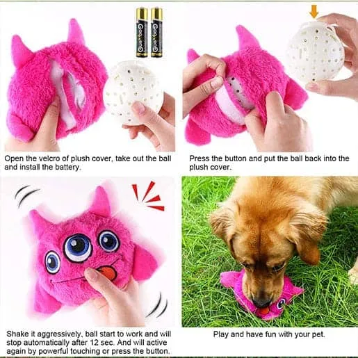 Pawsindia Trembling Monster Toy for Dogs (Pink)