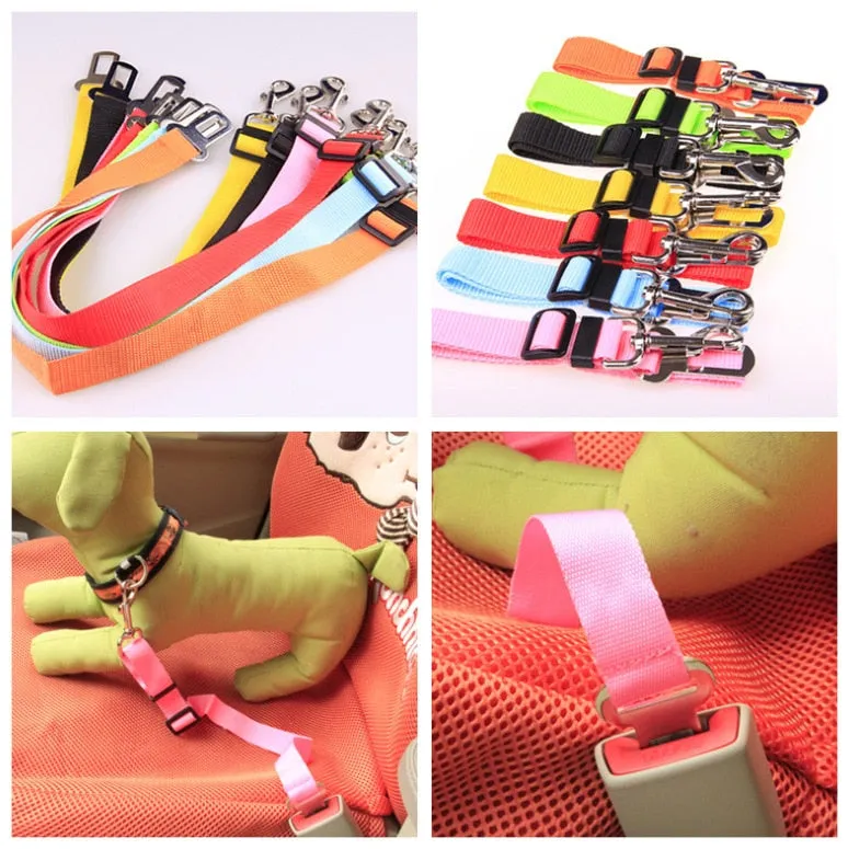 Pet Car Seat Dog SeatBelt Safety Harness Restraint Adjustable Leash Travel Clip Cat Dog Car Seat Belt For All Cars Dog Seat Belt