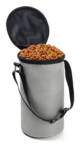 Pet Dog Food Storage Bag Bucket,Collapsible Waterproof Travel Dogs Cats Food Feeding Snack Bowl Container Barrel