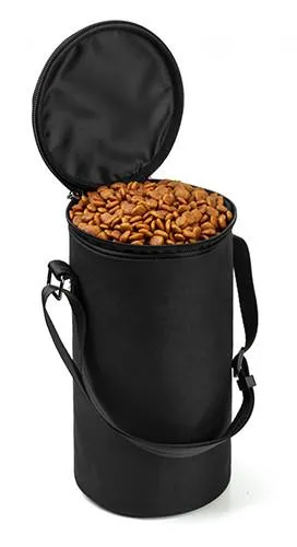 Pet Dog Food Storage Bag Bucket,Collapsible Waterproof Travel Dogs Cats Food Feeding Snack Bowl Container Barrel