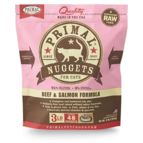 Primal Cat Raw Beef/Salmon Nuggets 3 lb