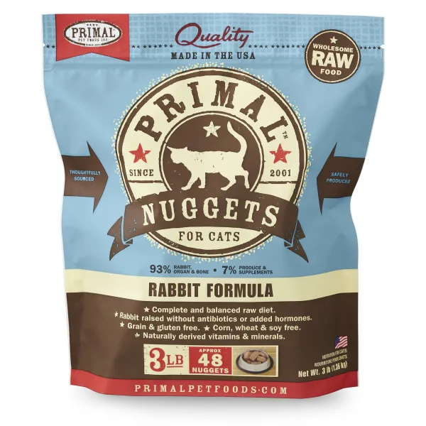 Primal Cat Raw Rabbit Nuggets 3 lb