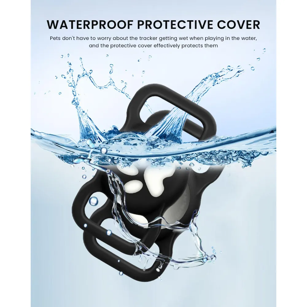 QPets Waterproof Silicon Air Tag Hodler for Dogs and Cats