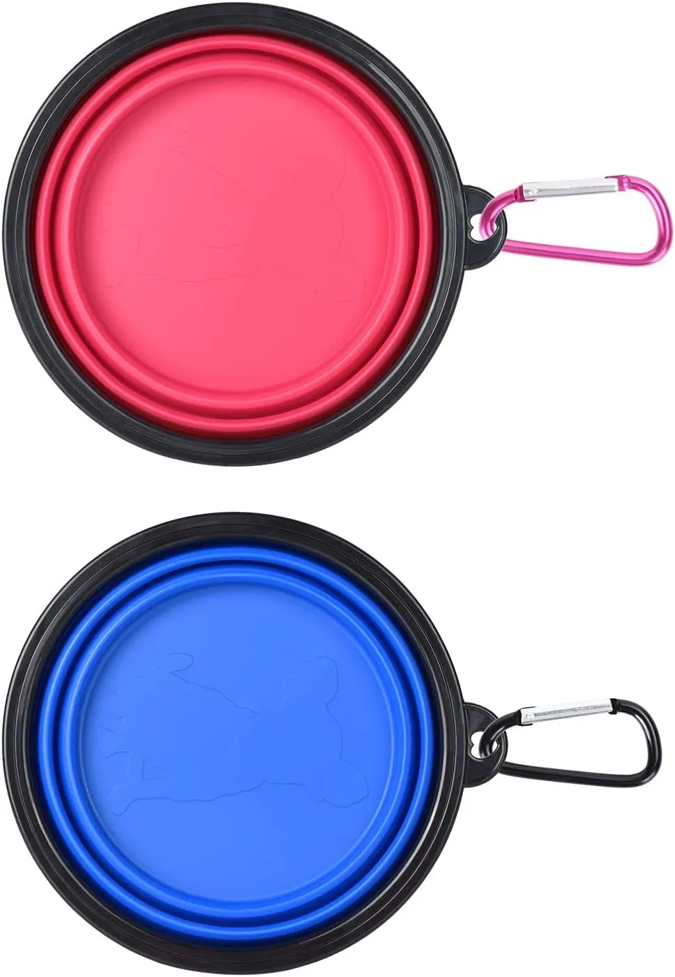 "Convenient 2-Pack Collapsible Dog Bowls for On-The-Go Pets – BPA Free, Dishwasher Safe, and Travel-Friendly!"