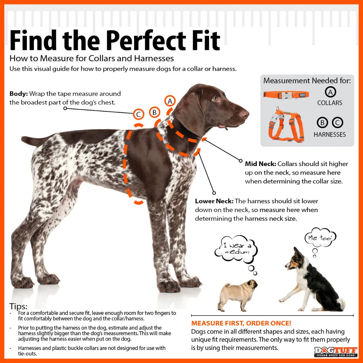 Reflective Bones Orange Dog Harness