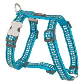 Reflective Bones Turquoise Dog Harness