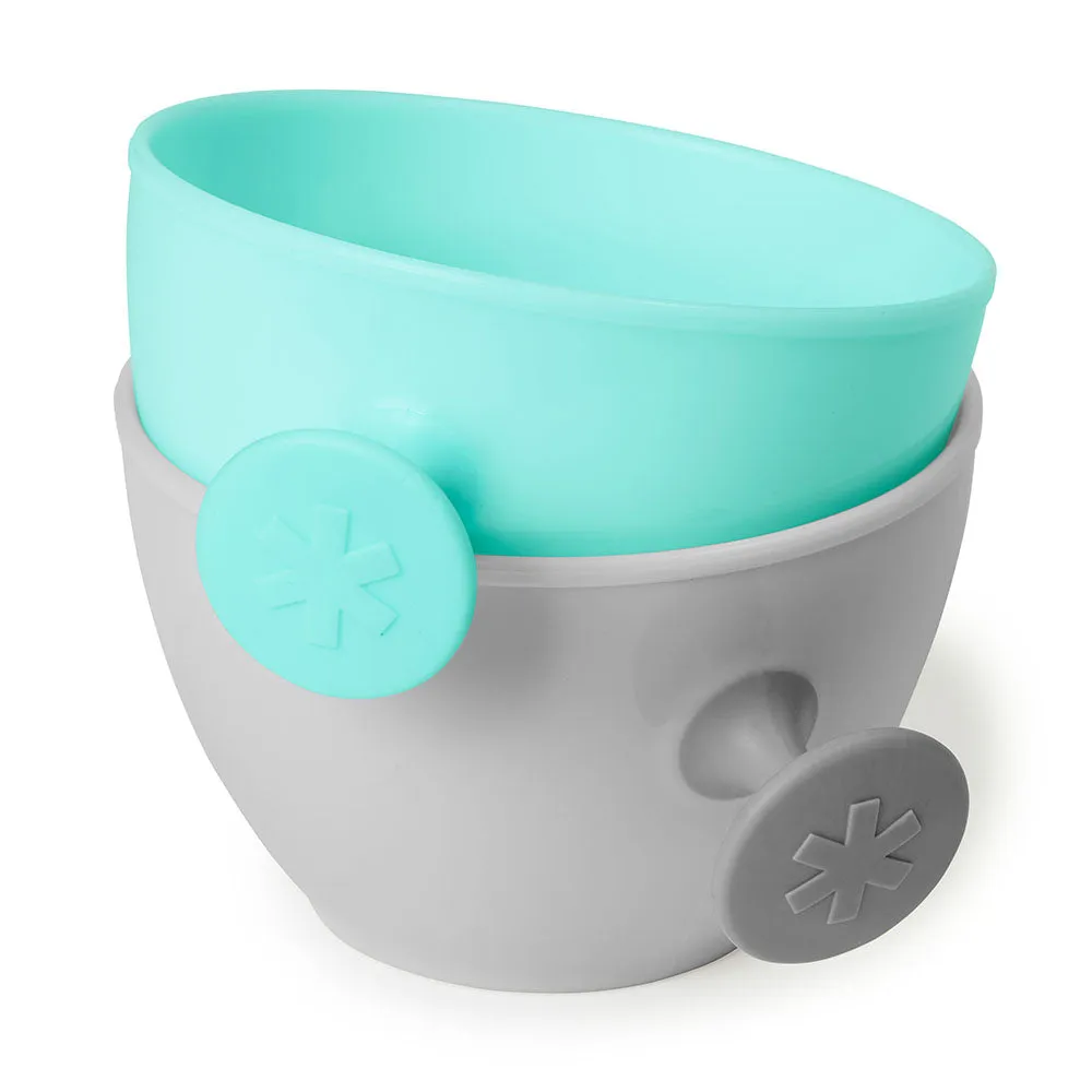 Skip Hop Easy-Grab Bowls-Grey/Soft Teal