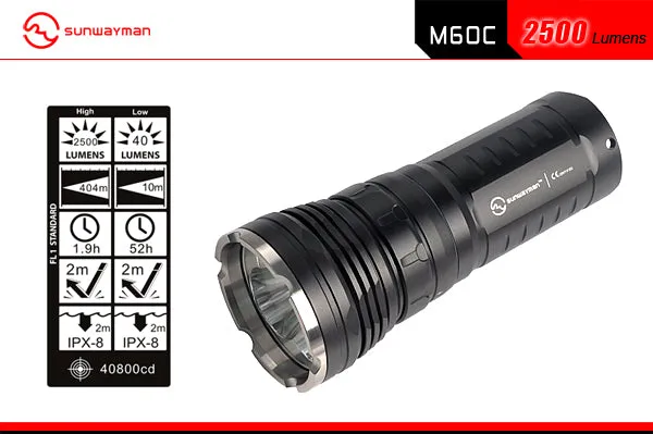 Sunwayman M60C Panther Triple CREE XM-L2 2500 Lumen Flashlight