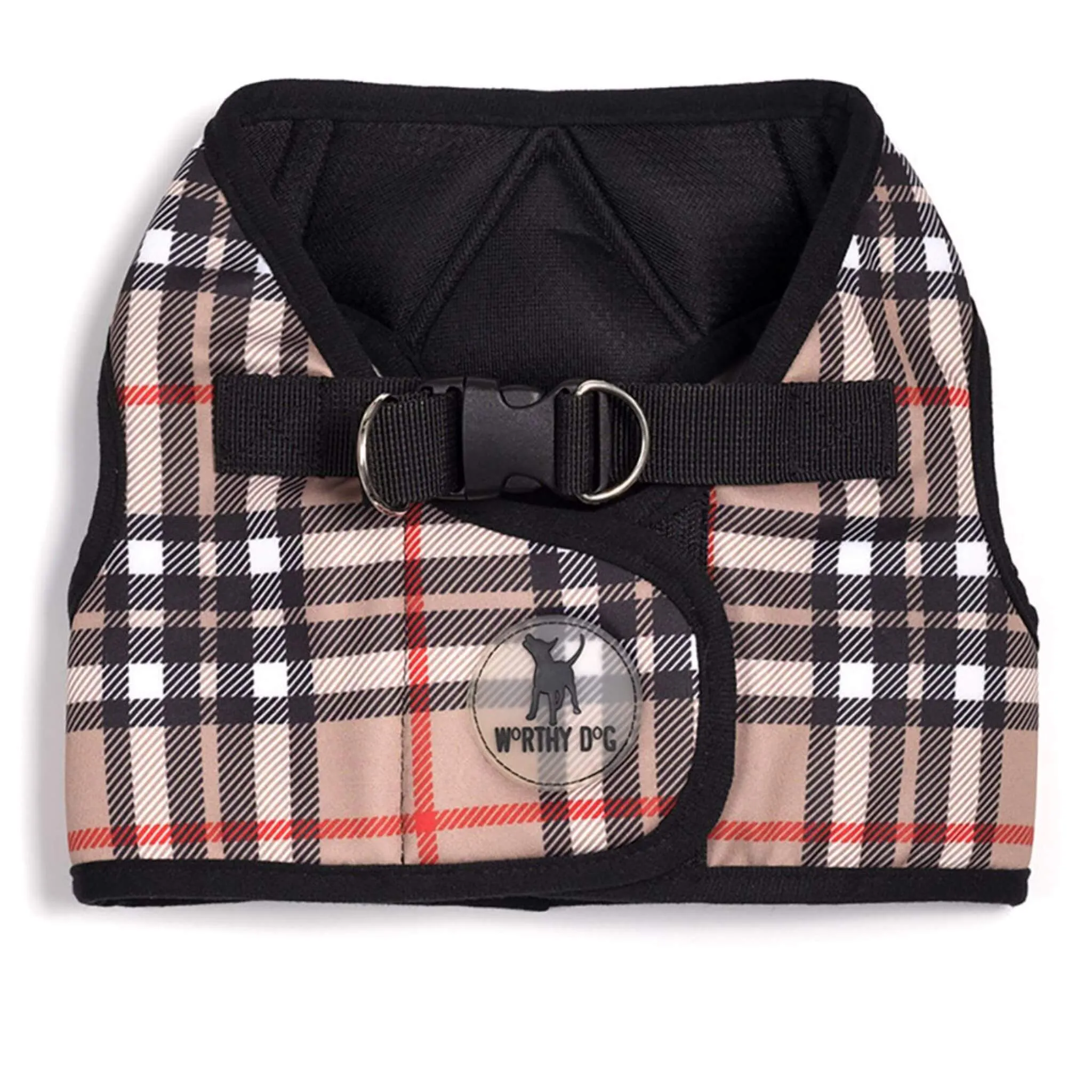 Tan Plaid Sidekick Dog Harness