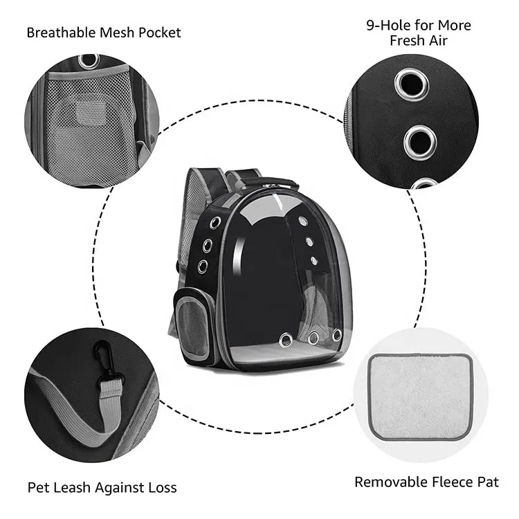 Transparent Capsule Breathable Backpack for Puppies & Cats