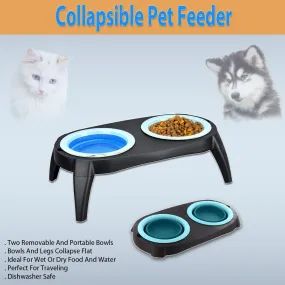 Travel-Friendly Collapsible Pet Feeder - Perfect for Pets on the Move