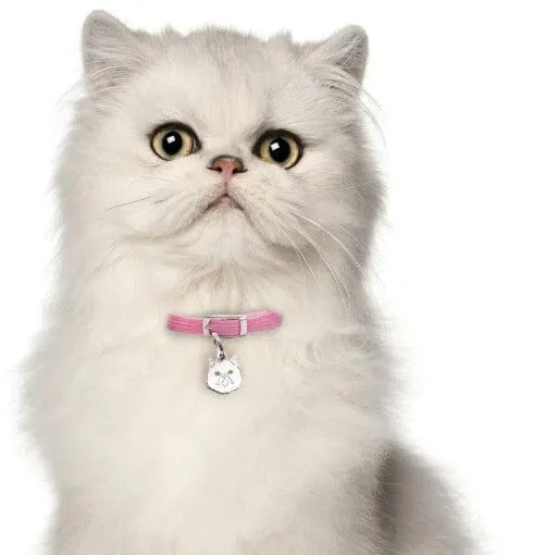 White Persian Cat Name ID Tag